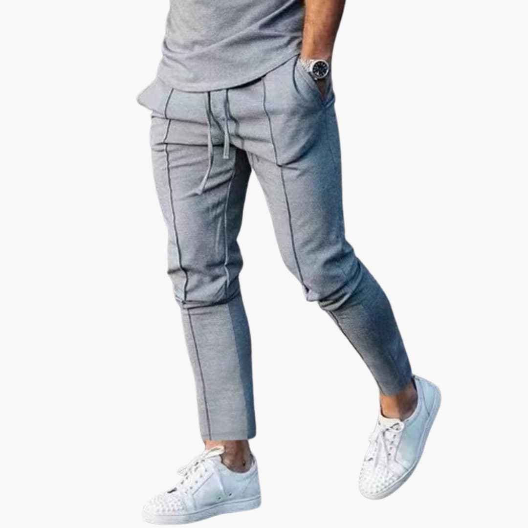 Pantalon décontracté homme avec taille élastique et poches latérales