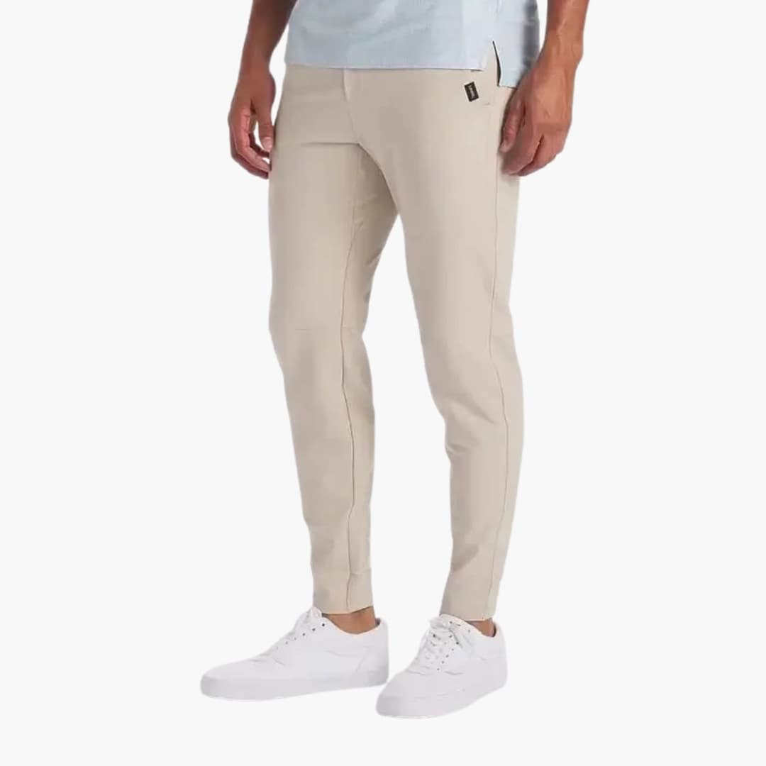 Pantalon stretch homme à taille haute avec poches arrière ouvertes