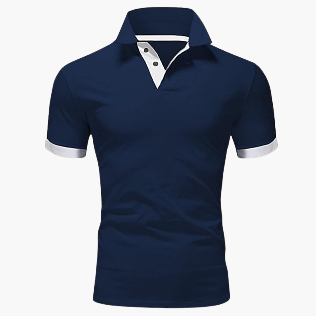 Polo homme à col contrasté et manches courtes