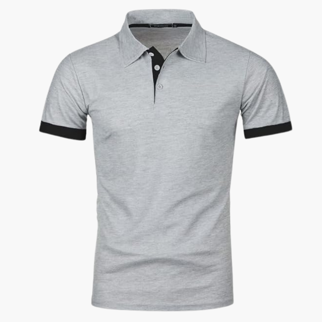 Polo homme à col contrasté et manches courtes
