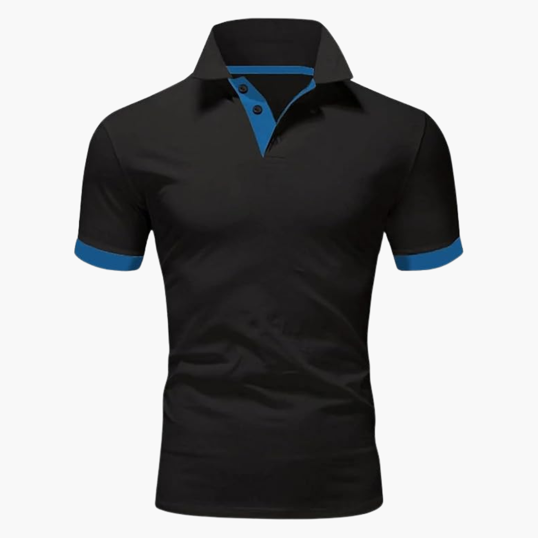 Polo homme à col contrasté et manches courtes