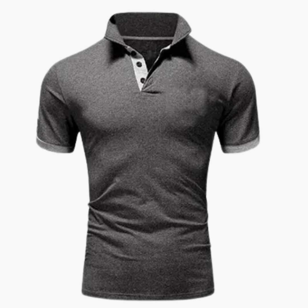 Polo homme à col contrasté et manches courtes