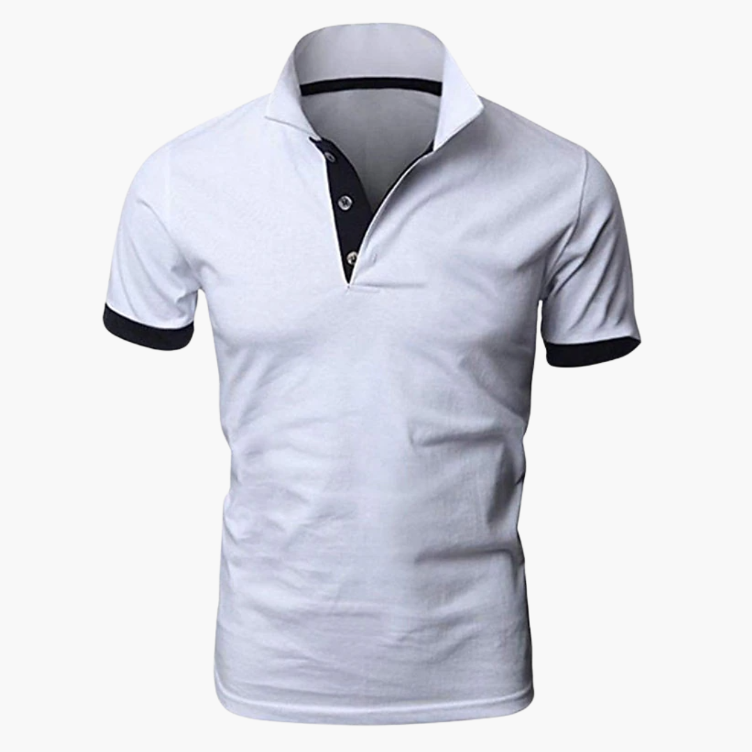 Polo homme à col contrasté et manches courtes