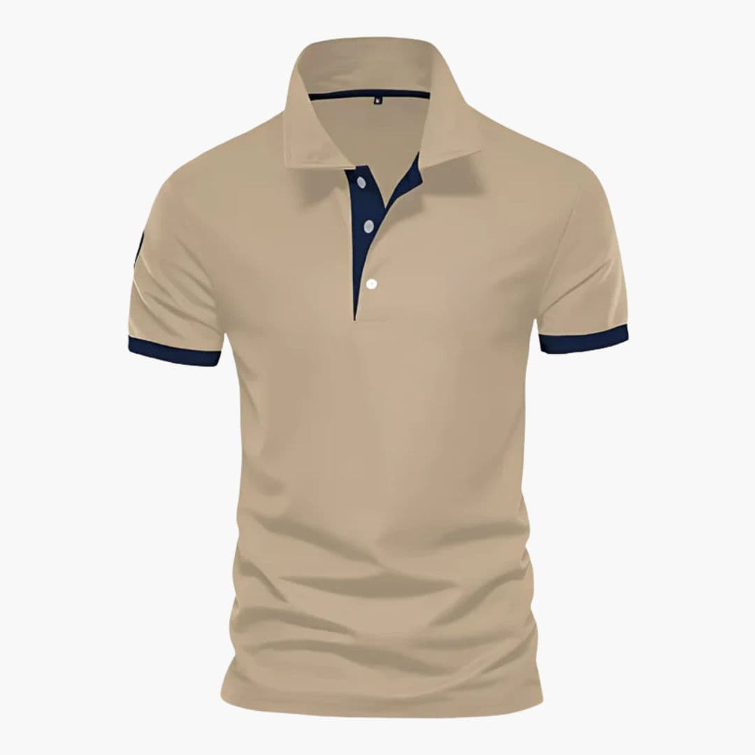 Polo homme à col contrasté et manches courtes