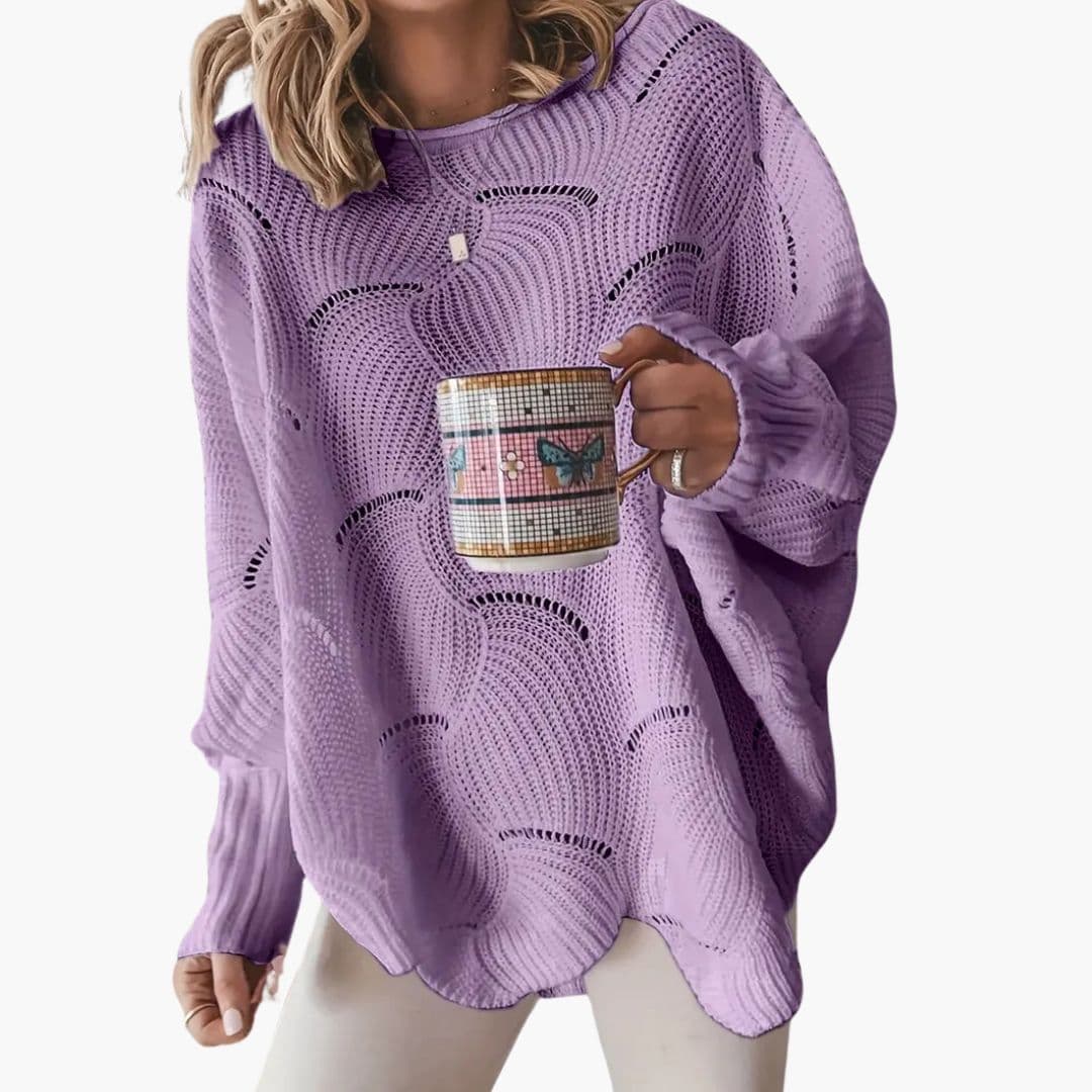 Maglia Oversize Donna con Collo Tondo