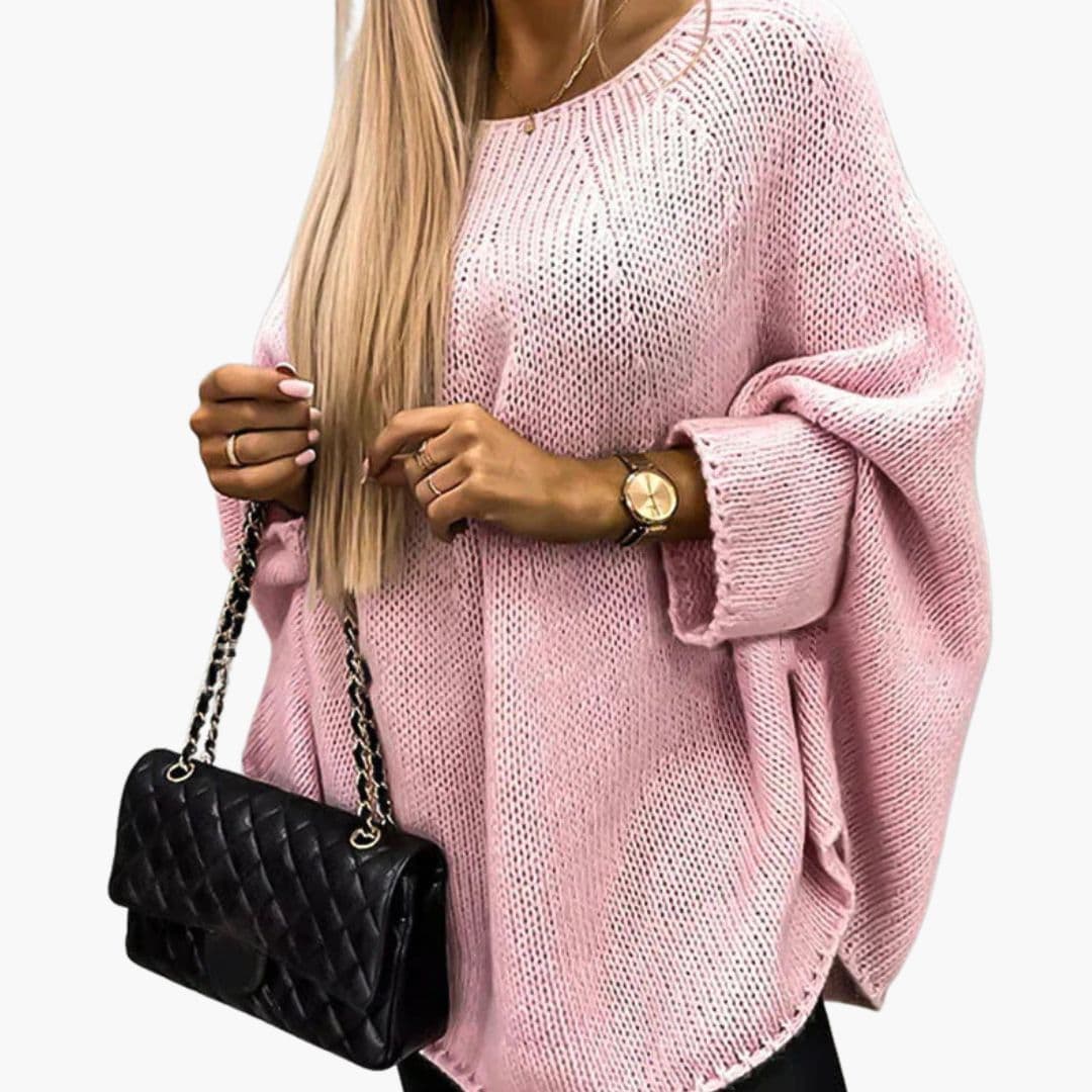 Sweter damski z dekoltem w łódkę i szerokimi rękawami