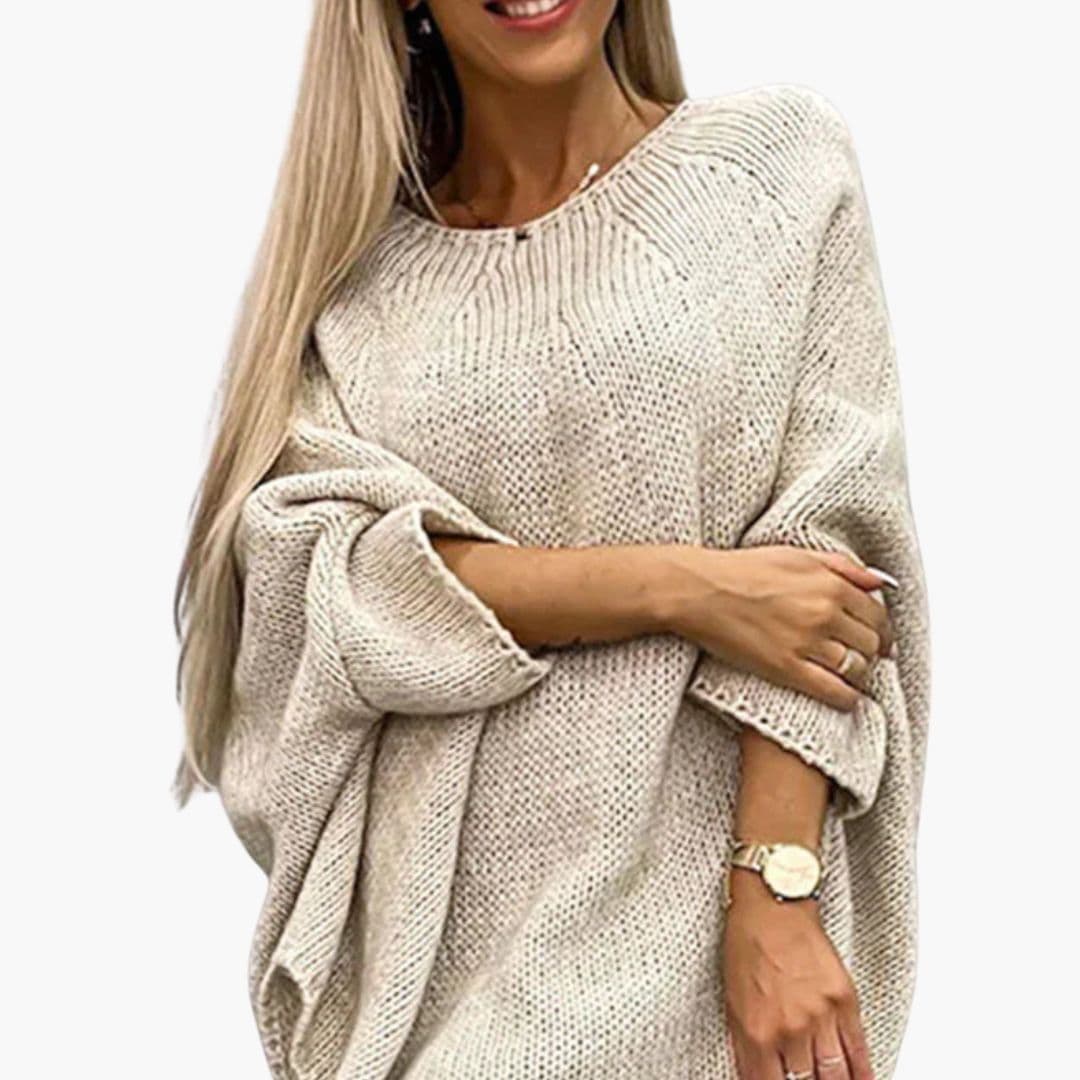 Sweter damski z dekoltem w łódkę i szerokimi rękawami