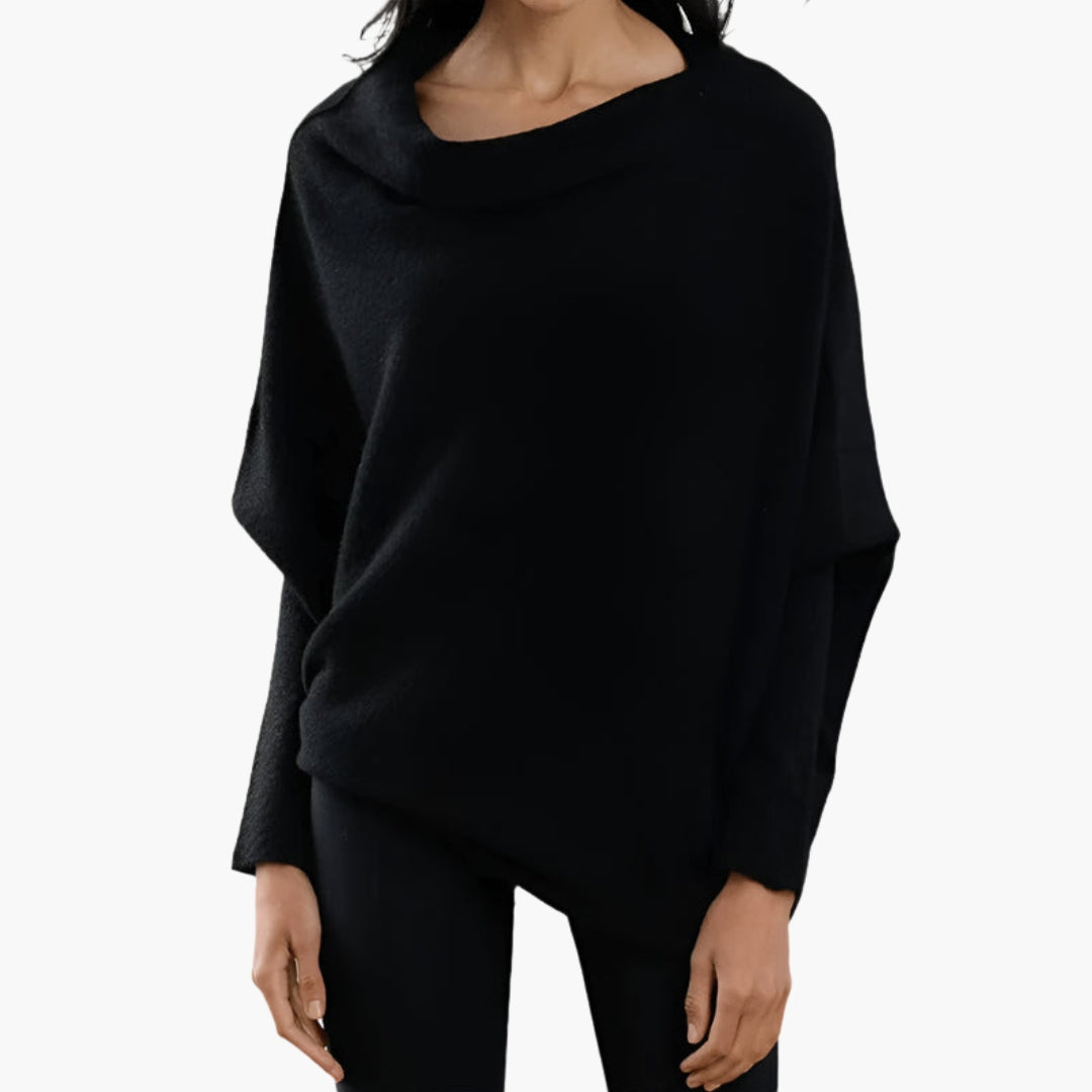 Camisola de mulher com decote aberto e mangas compridas