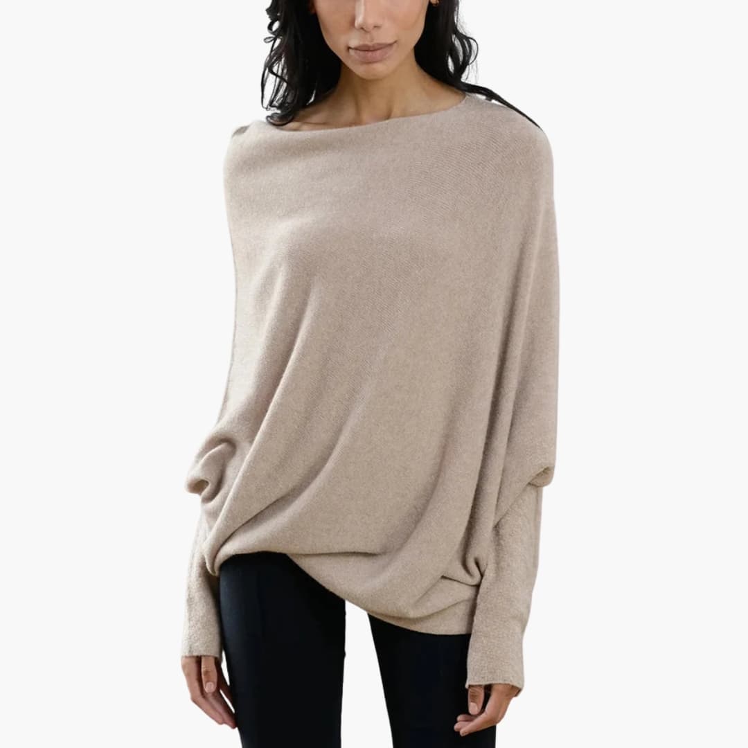 Maglione donna con scollo convertibile