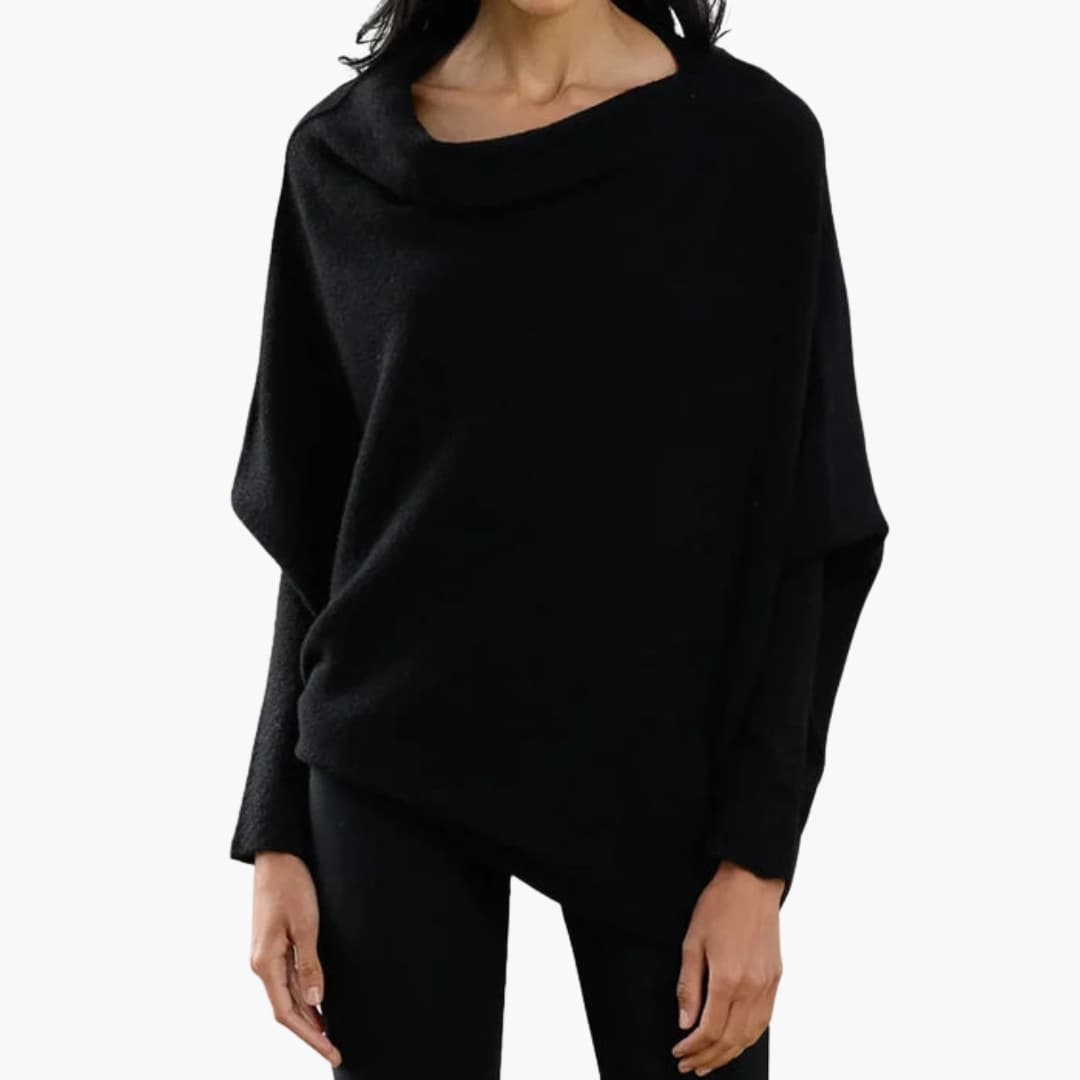 Maglione donna con scollo convertibile