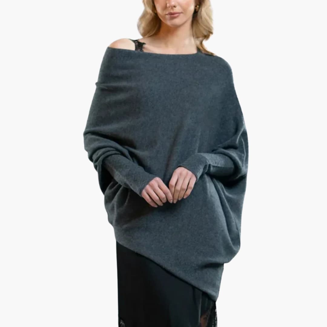 Maglione donna con scollo convertibile