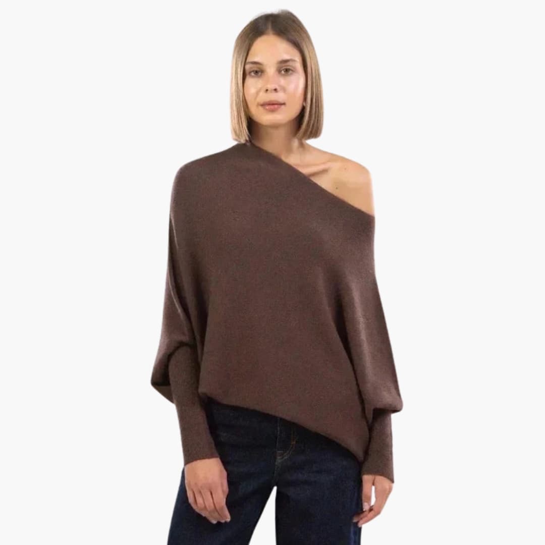 Maglione donna con scollo convertibile