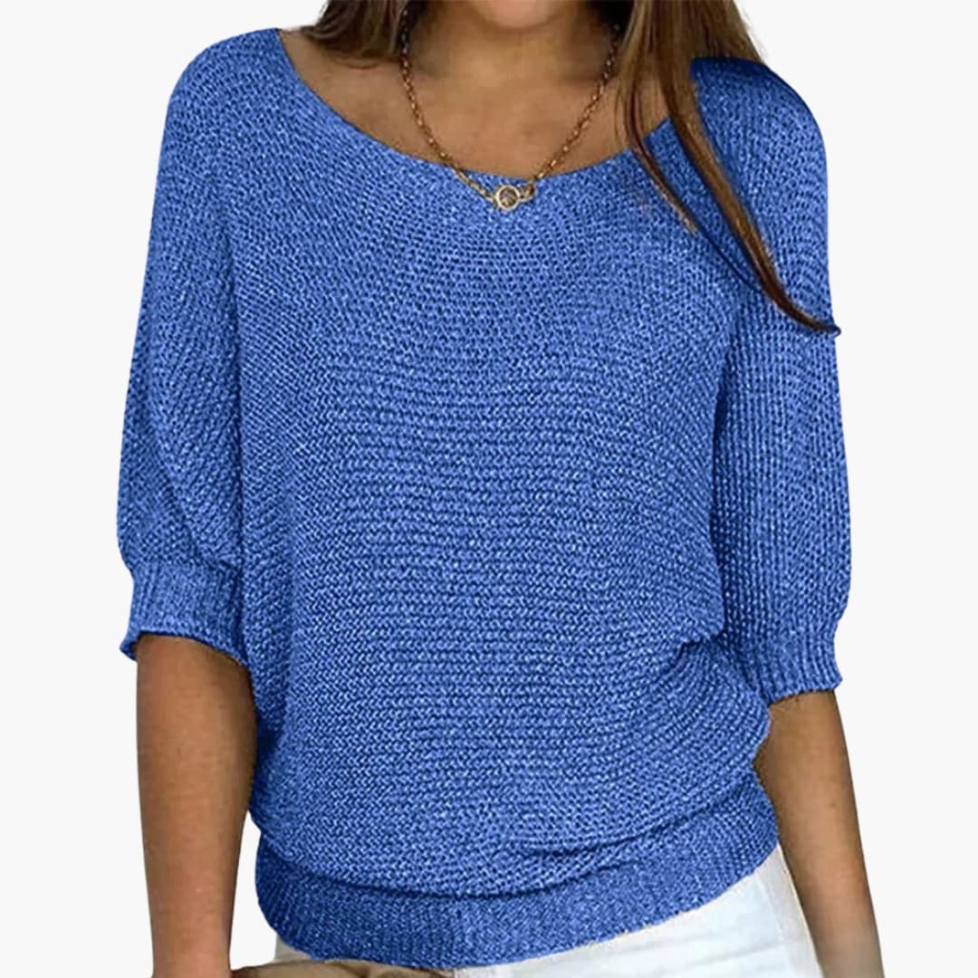 Pull femme en maille avec col large