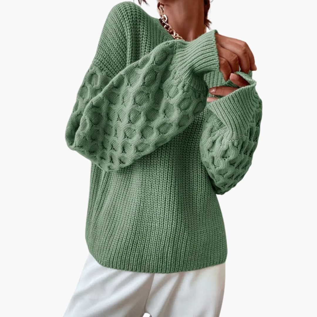 Camisola de malha para mulher para o outono com textura definida
