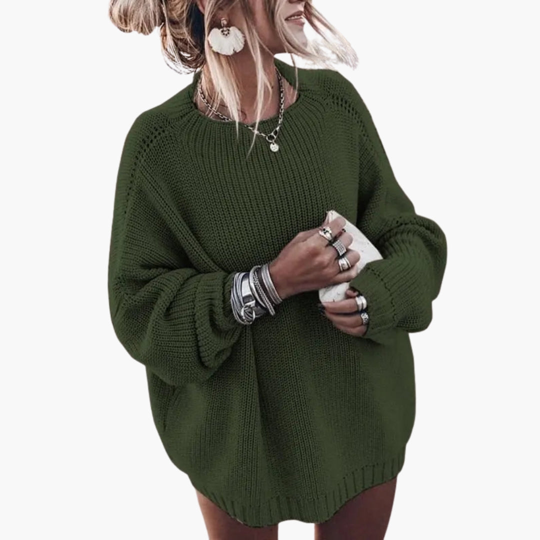 Pull oversize femme en maille avec manches larges