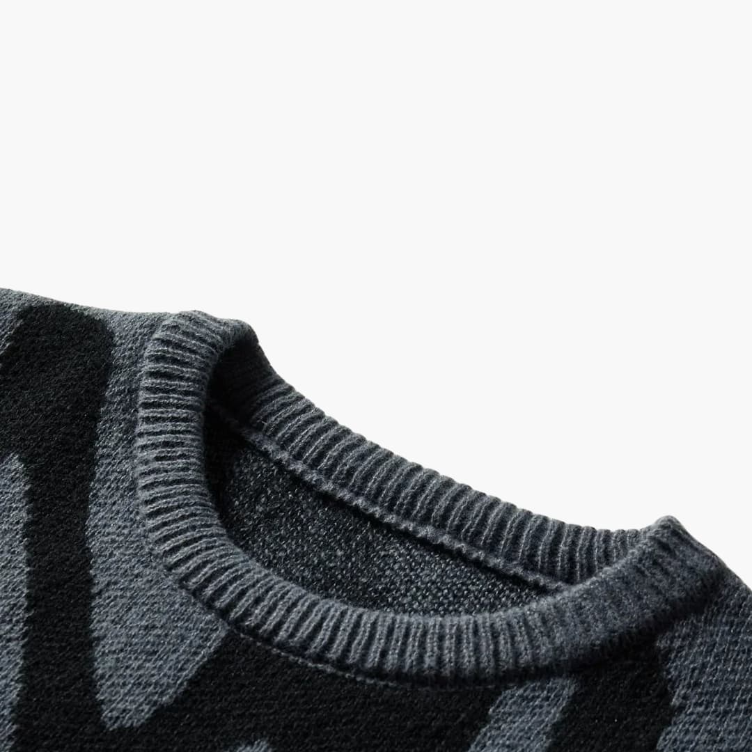 Pull pour homme avec imprimé abstrait et poignets côtelés