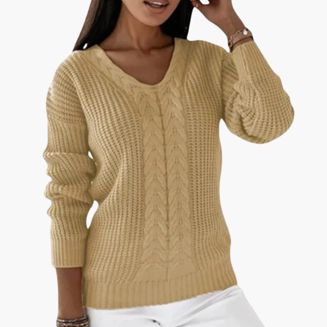 Women's V-neck knitted pullover