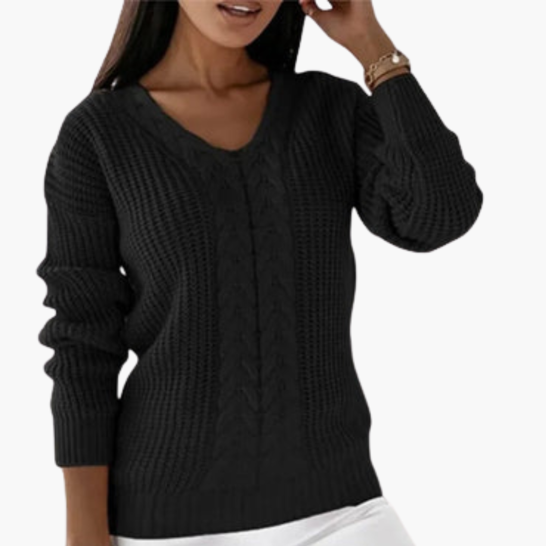 Women's V-neck knitted pullover