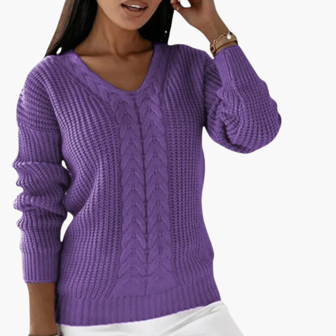 Women's V-neck knitted pullover