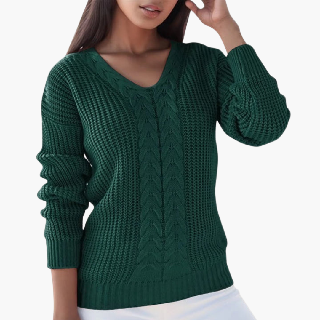 Women's V-neck knitted pullover
