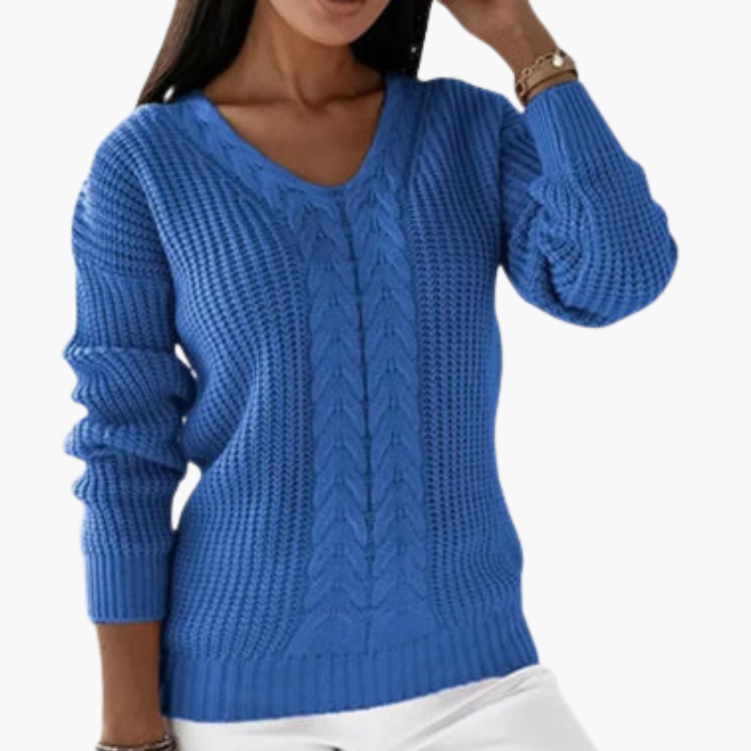 Women's V-neck knitted pullover