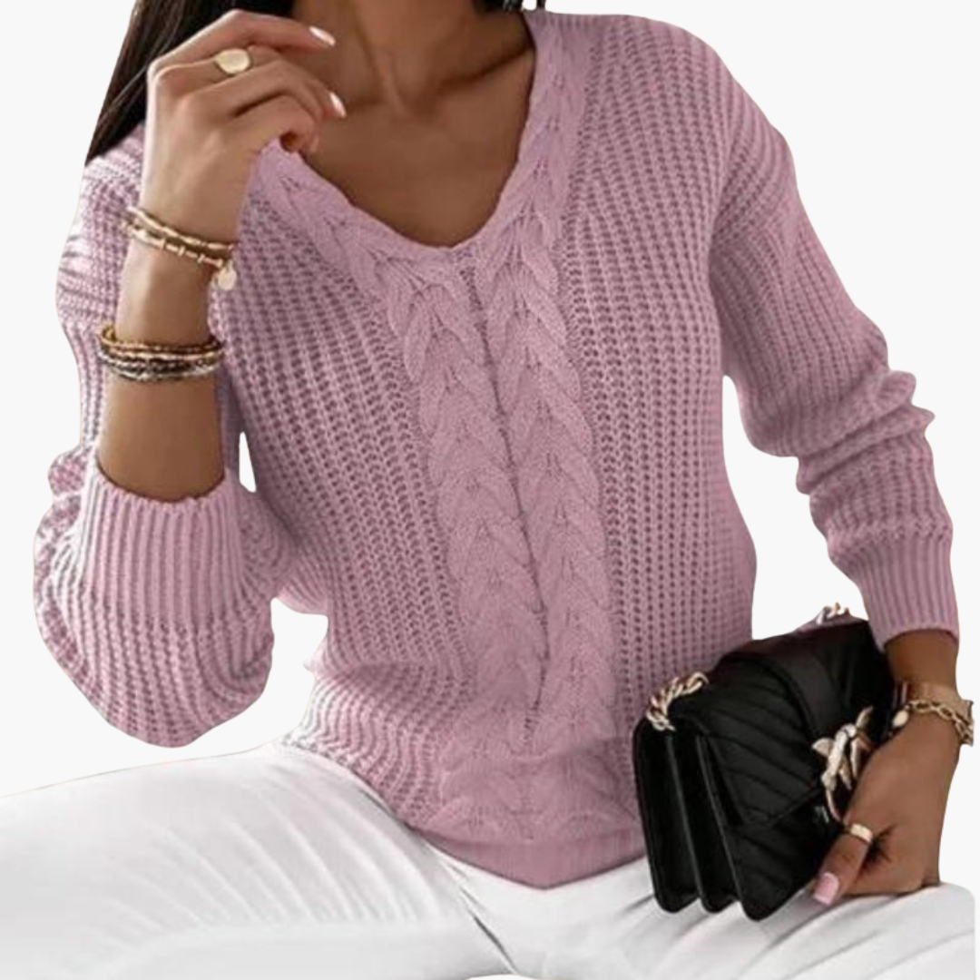 Women's V-neck knitted pullover