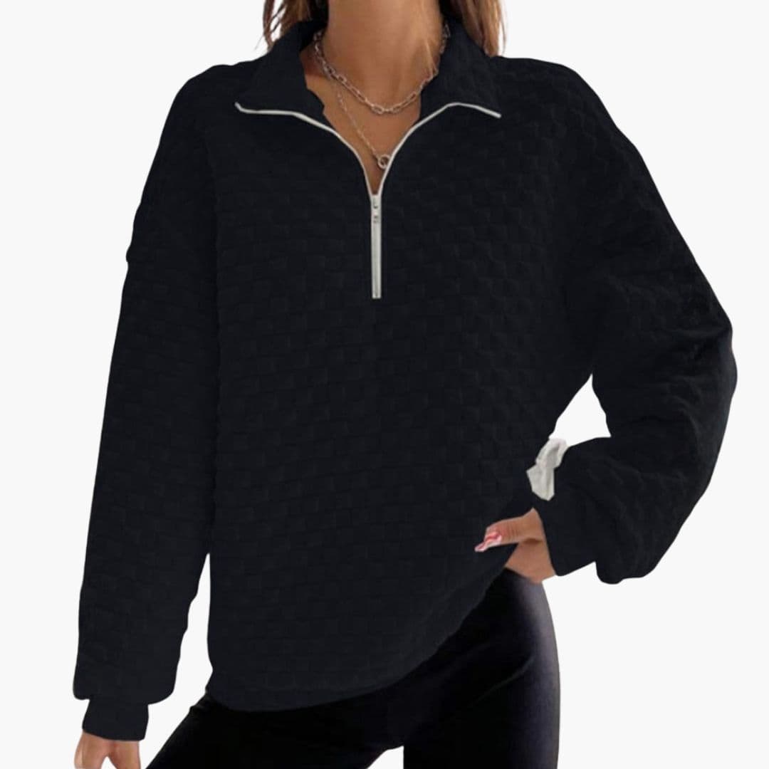 Women's zip-up jacket with stand-up collar