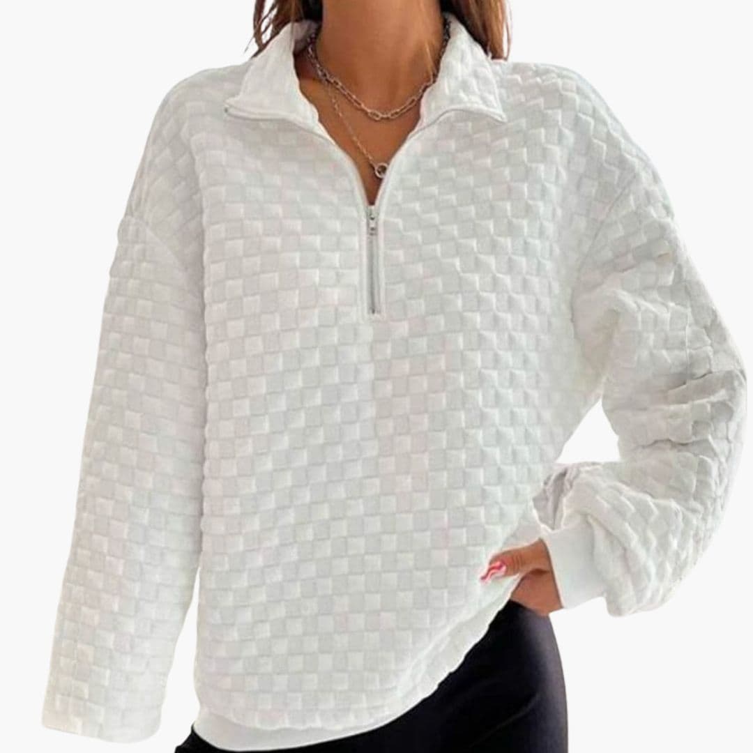 Women's zip-up jacket with stand-up collar