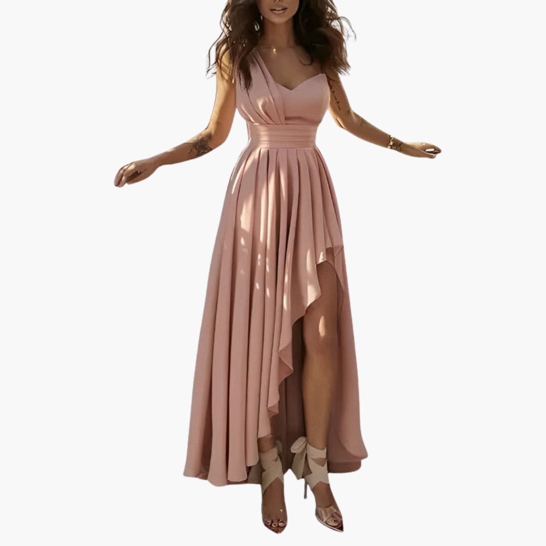 Vestido de Coquetel Feminino Cintura Alta com Saia Plissada
