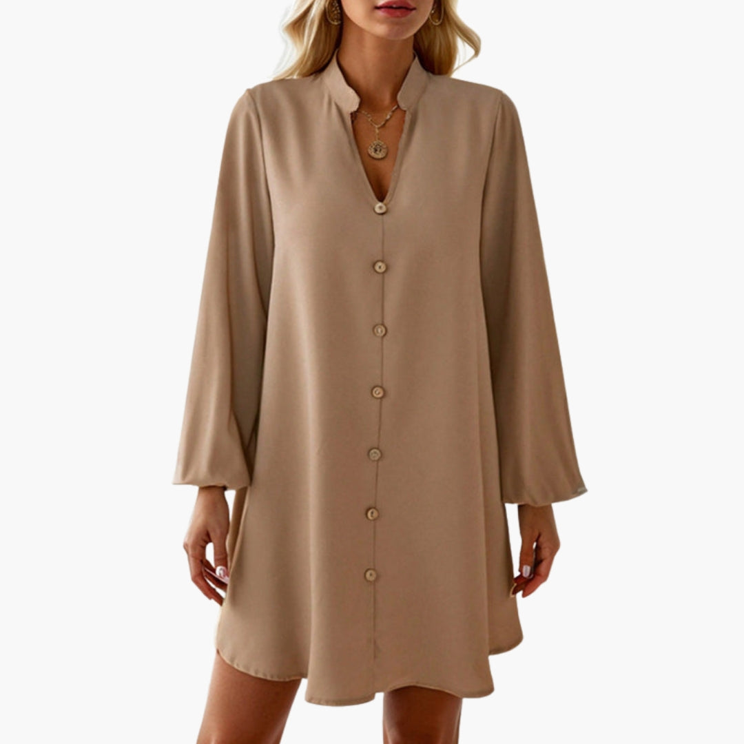 Short Dress for Women with Button Placket