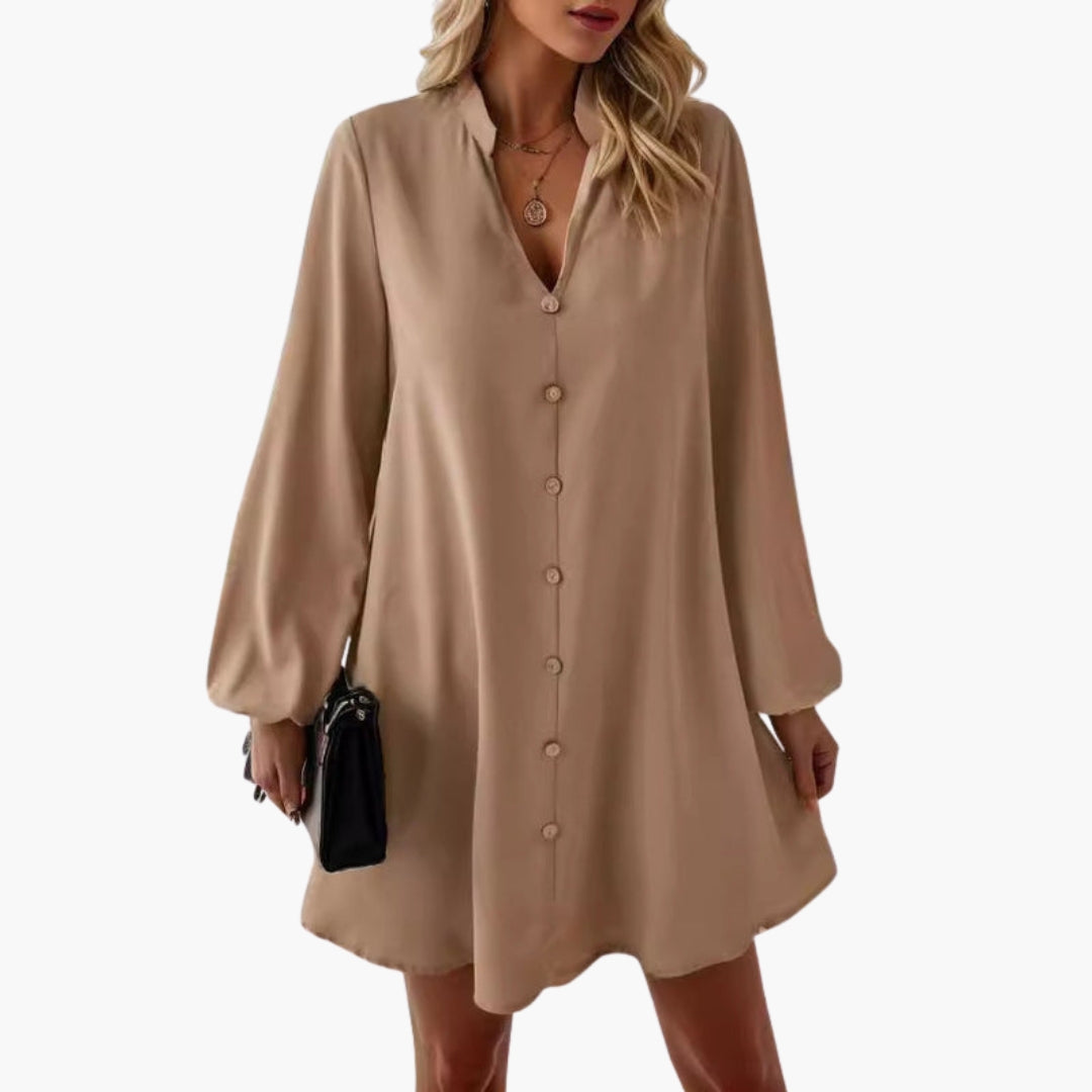 Short Dress for Women with Button Placket