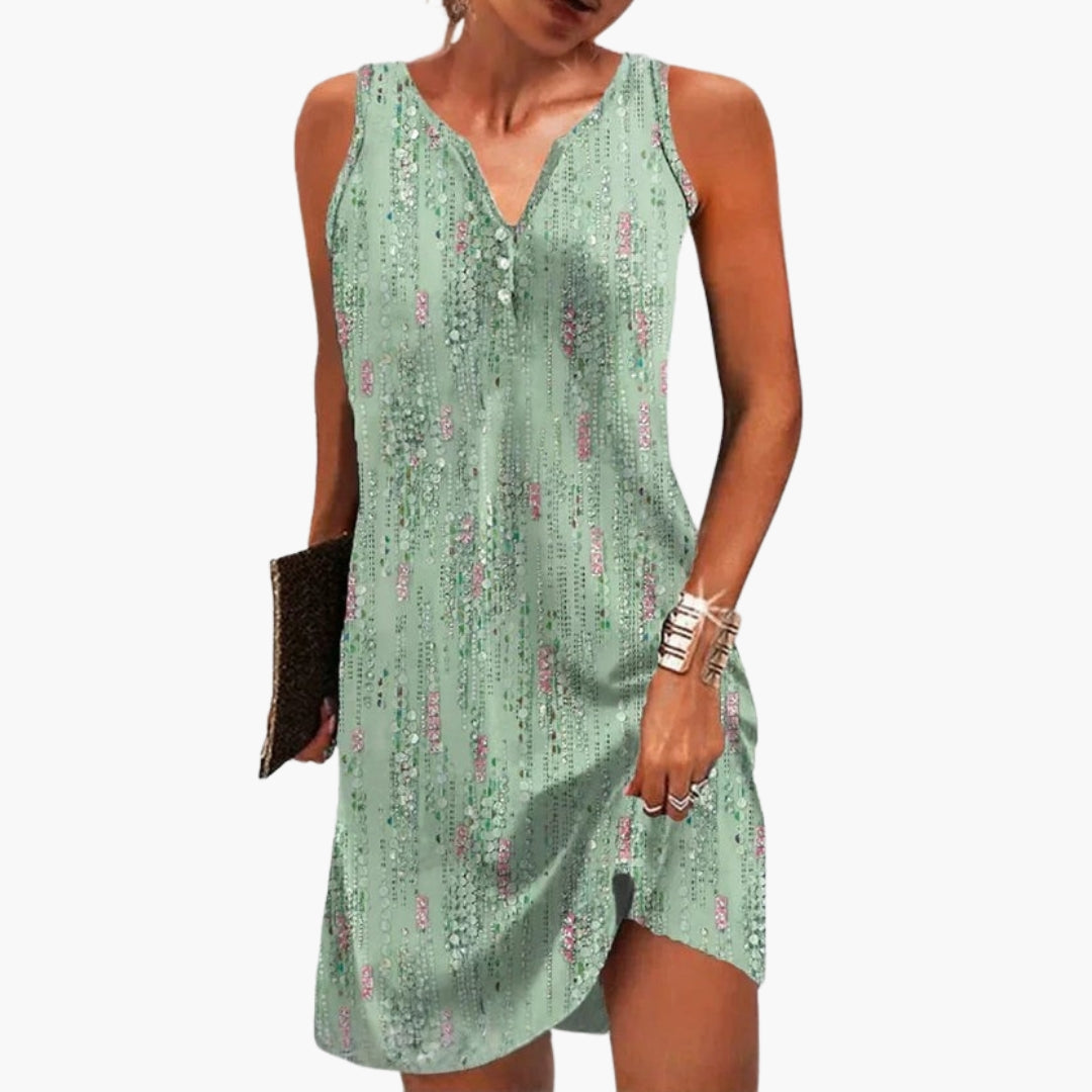 Robe Femme Sans Manches avec Encolure en V