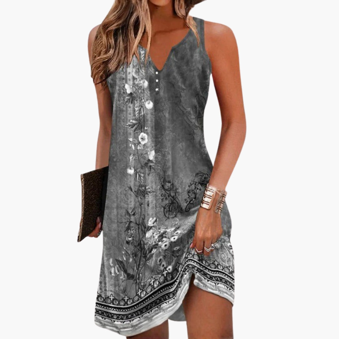 Robe Femme Sans Manches avec Encolure en V