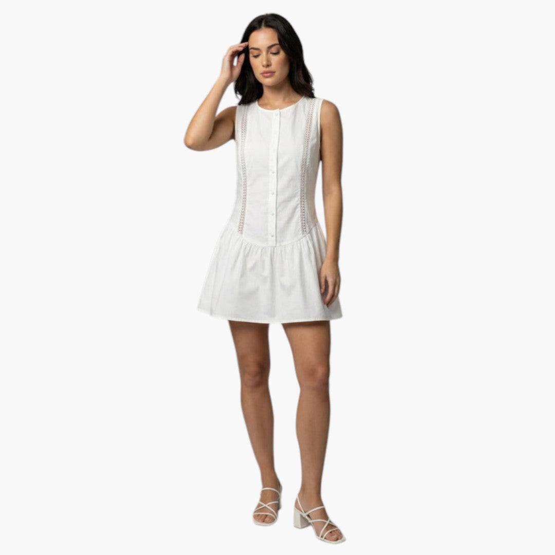 Vestito Mini Donna con Bottoni sul Davanti