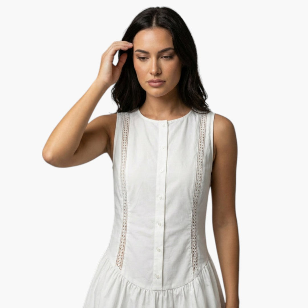 Vestito Mini Donna con Bottoni sul Davanti