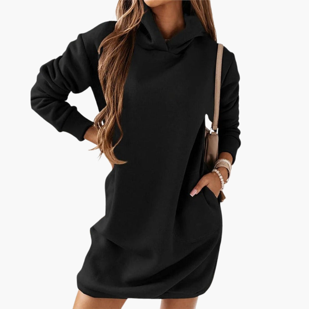 Robe femme à capuche avec manches longues