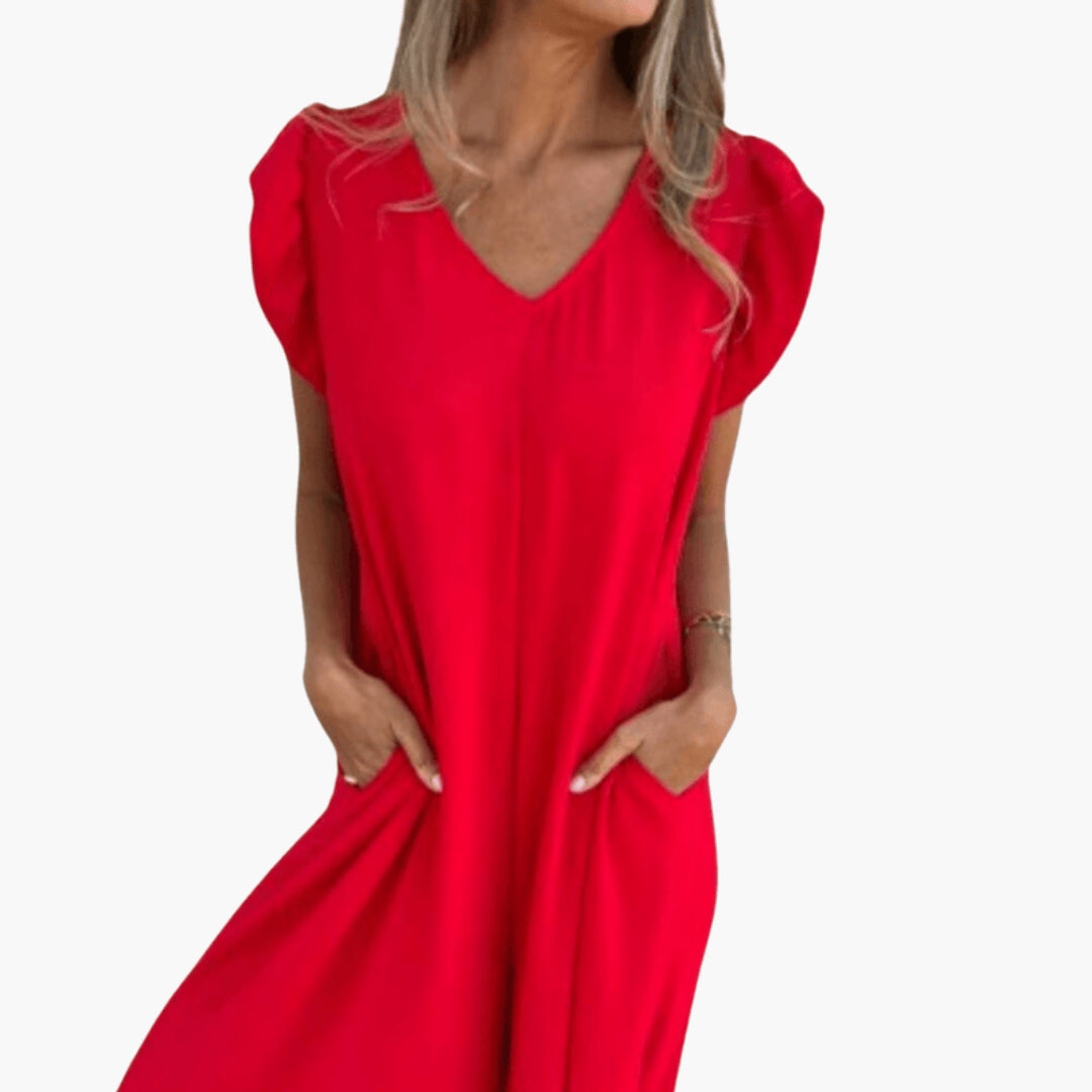 Robe longue pour femme avec surface imprimée