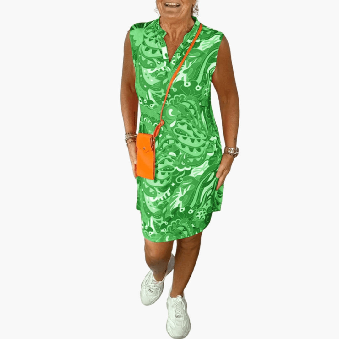 Vestito da donna con scollo a V e tasche