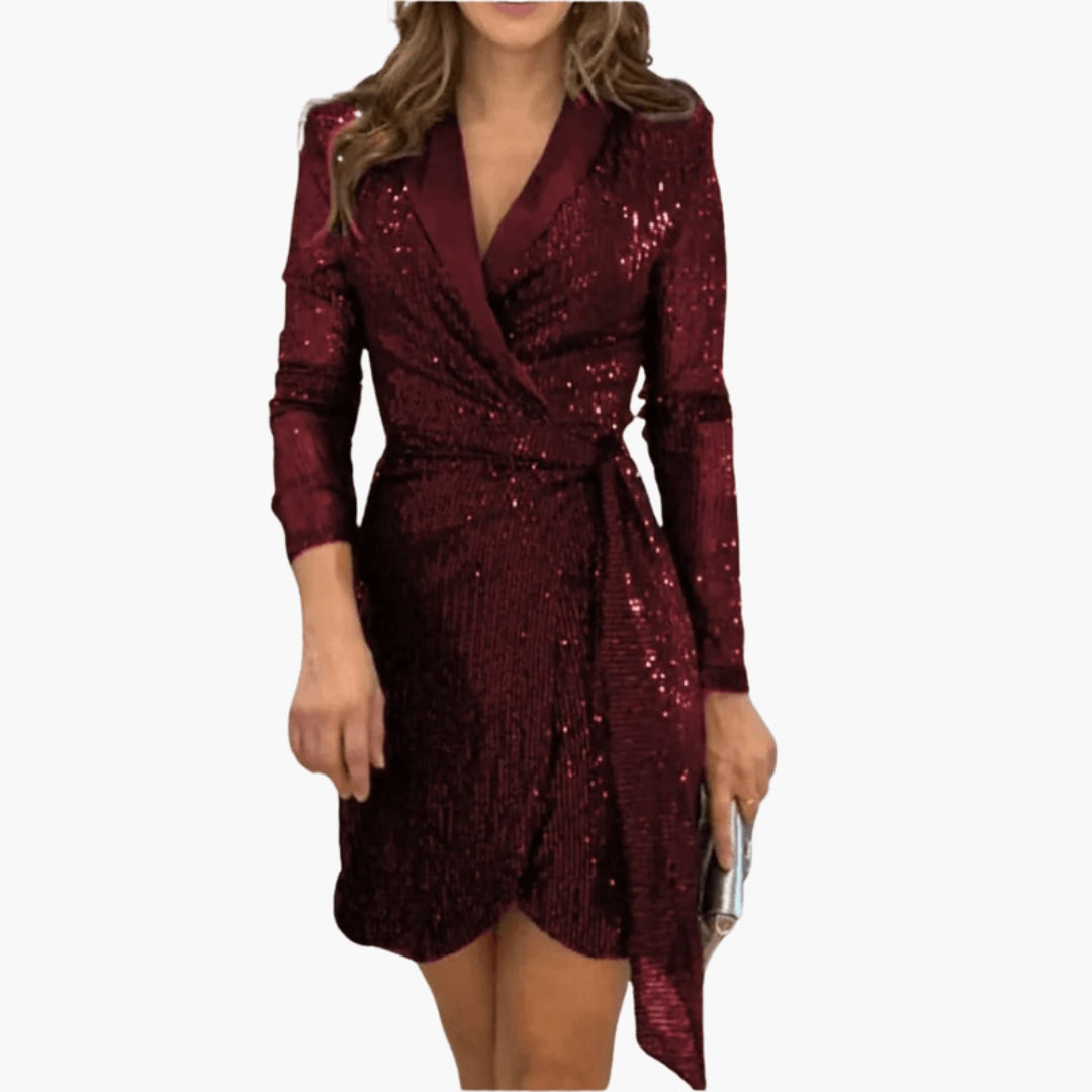 Abito da donna con superficie di paillettes