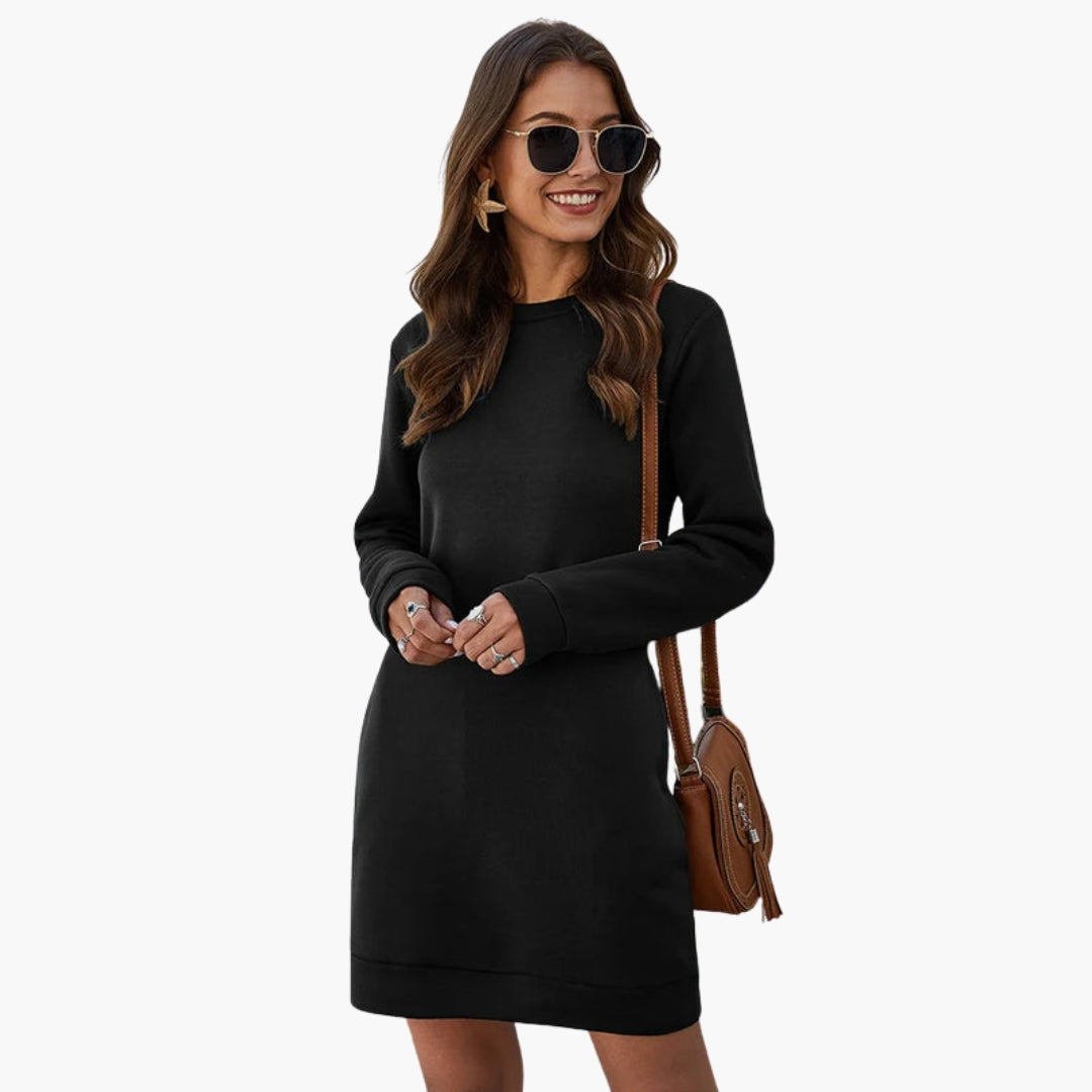 Robe sweat pour femme à manches longues avec poches