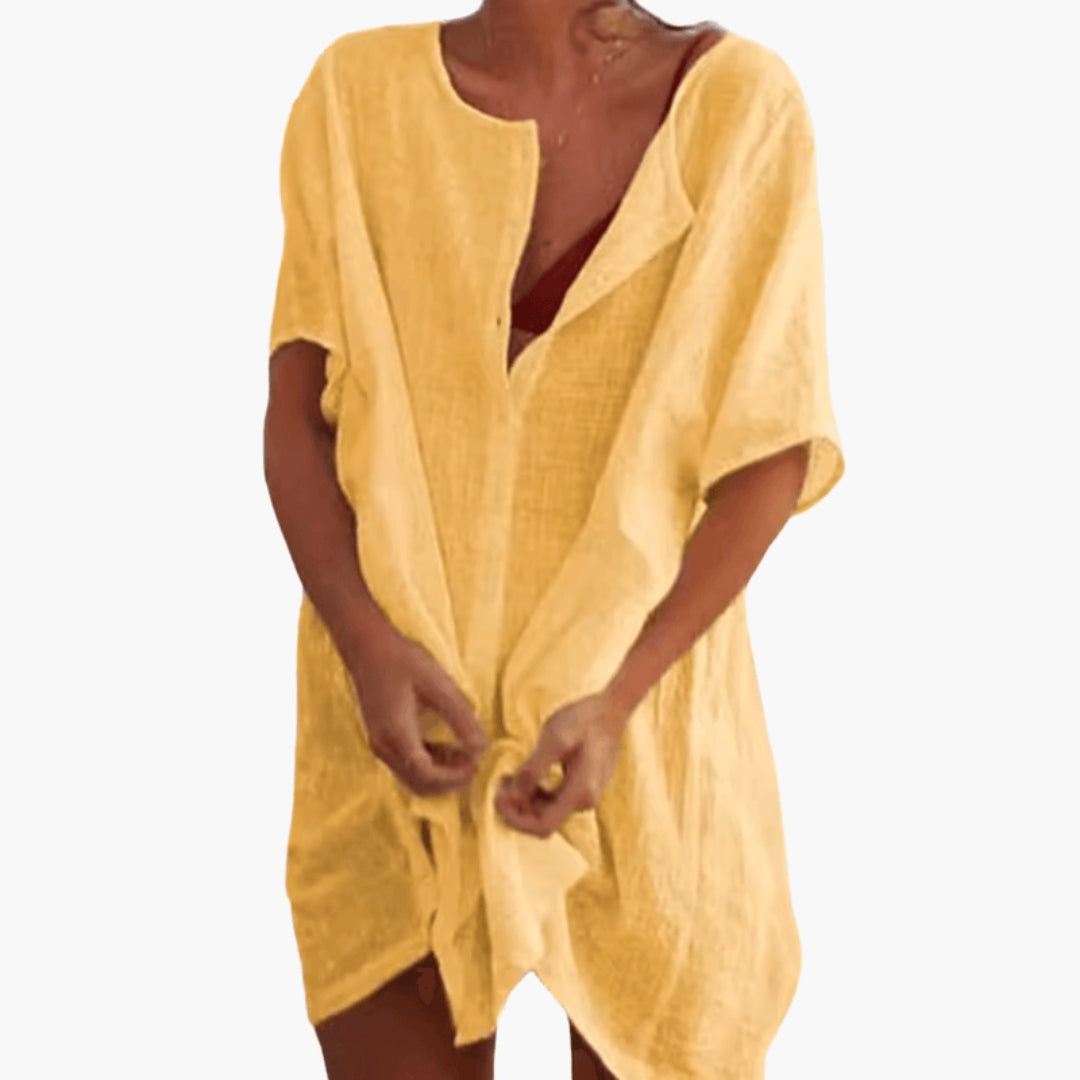 Robe tunique pour femme avec encolure en V