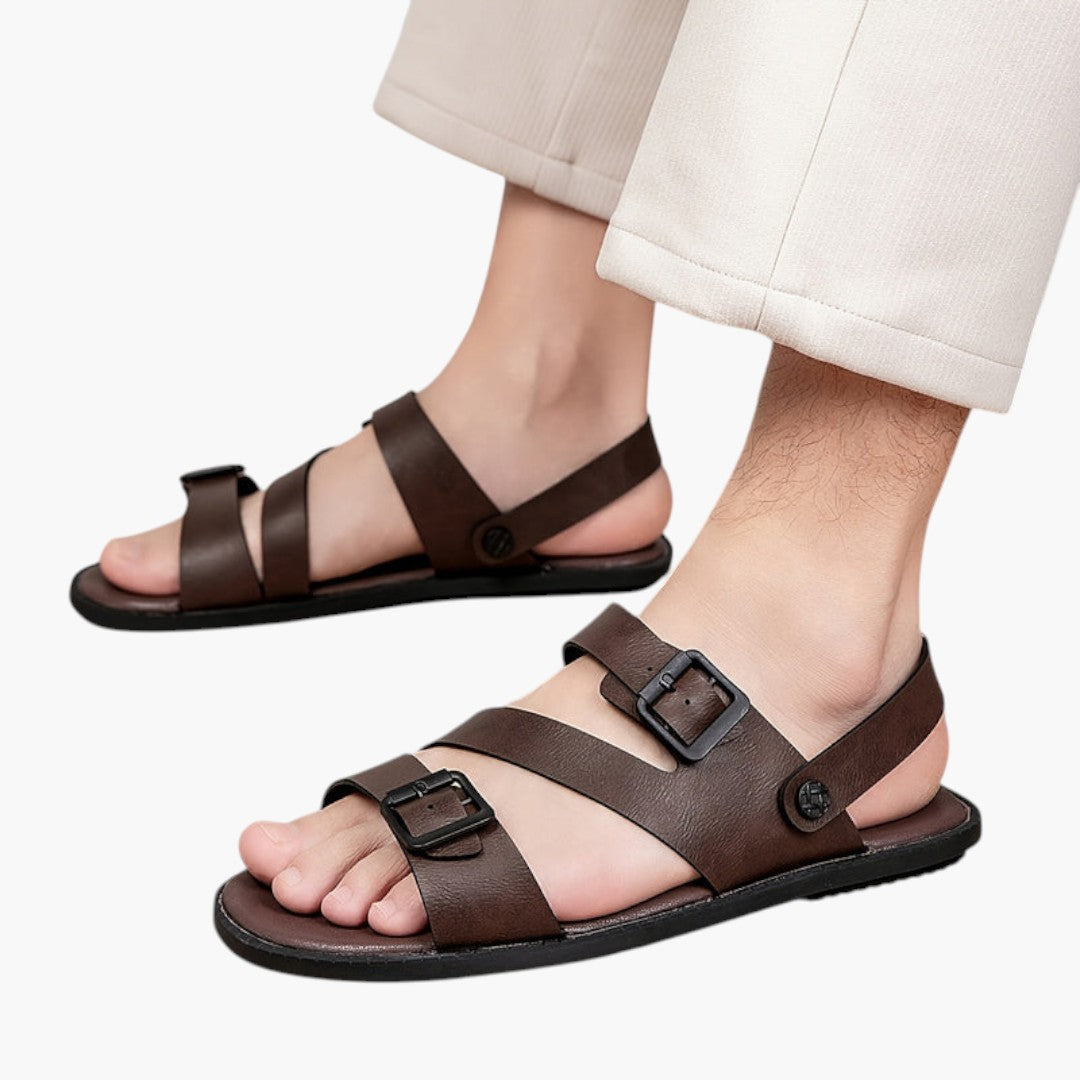 Sandales Confortables Homme avec Boucle Métallique Réglable