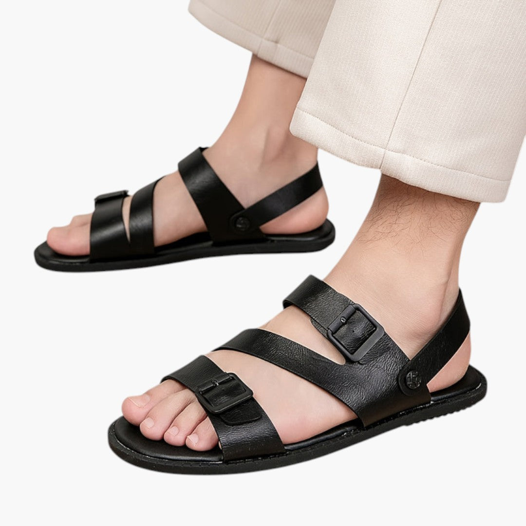 Sandales Confortables Homme avec Boucle Métallique Réglable