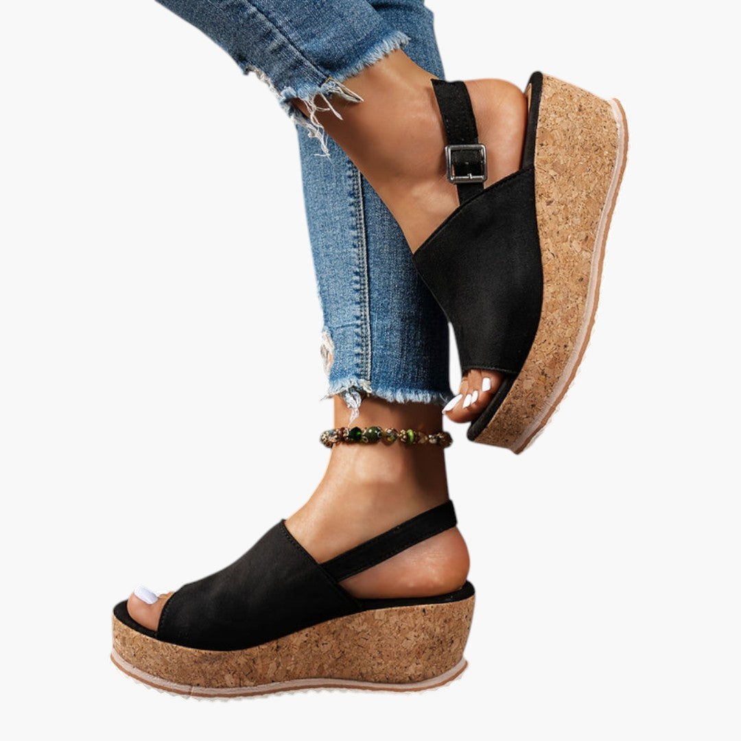 Sandales Femme Plateforme avec Boucle Ajustable et Semelle EVA
