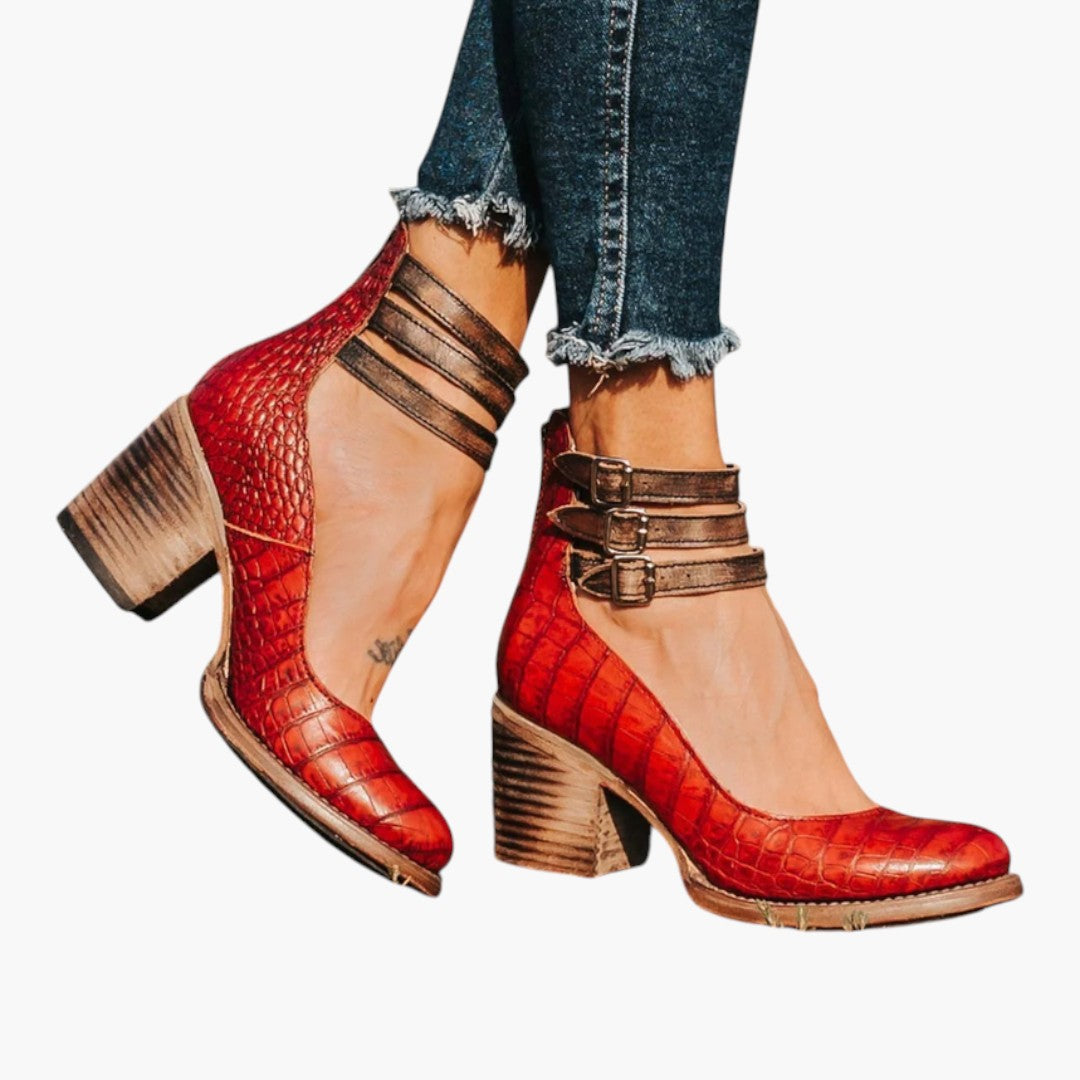 Sandales Femme à Talon avec Bride Cheville et Fermeture Ajustable