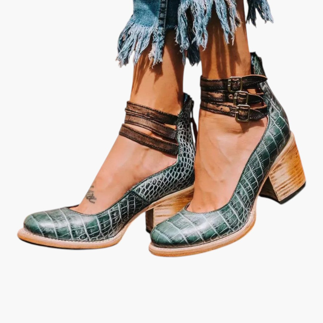 Sandales Femme à Talon avec Bride Cheville et Fermeture Ajustable