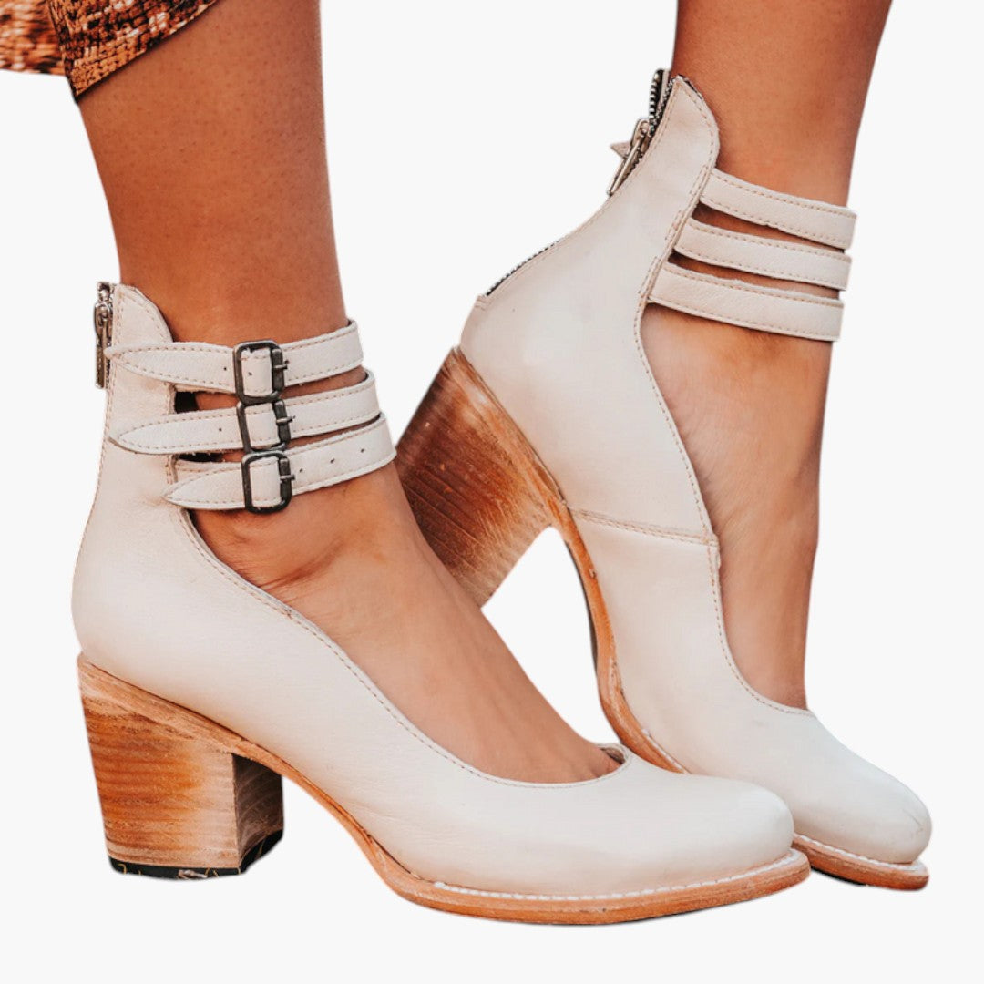 Sandales Femme à Talon avec Bride Cheville et Fermeture Ajustable