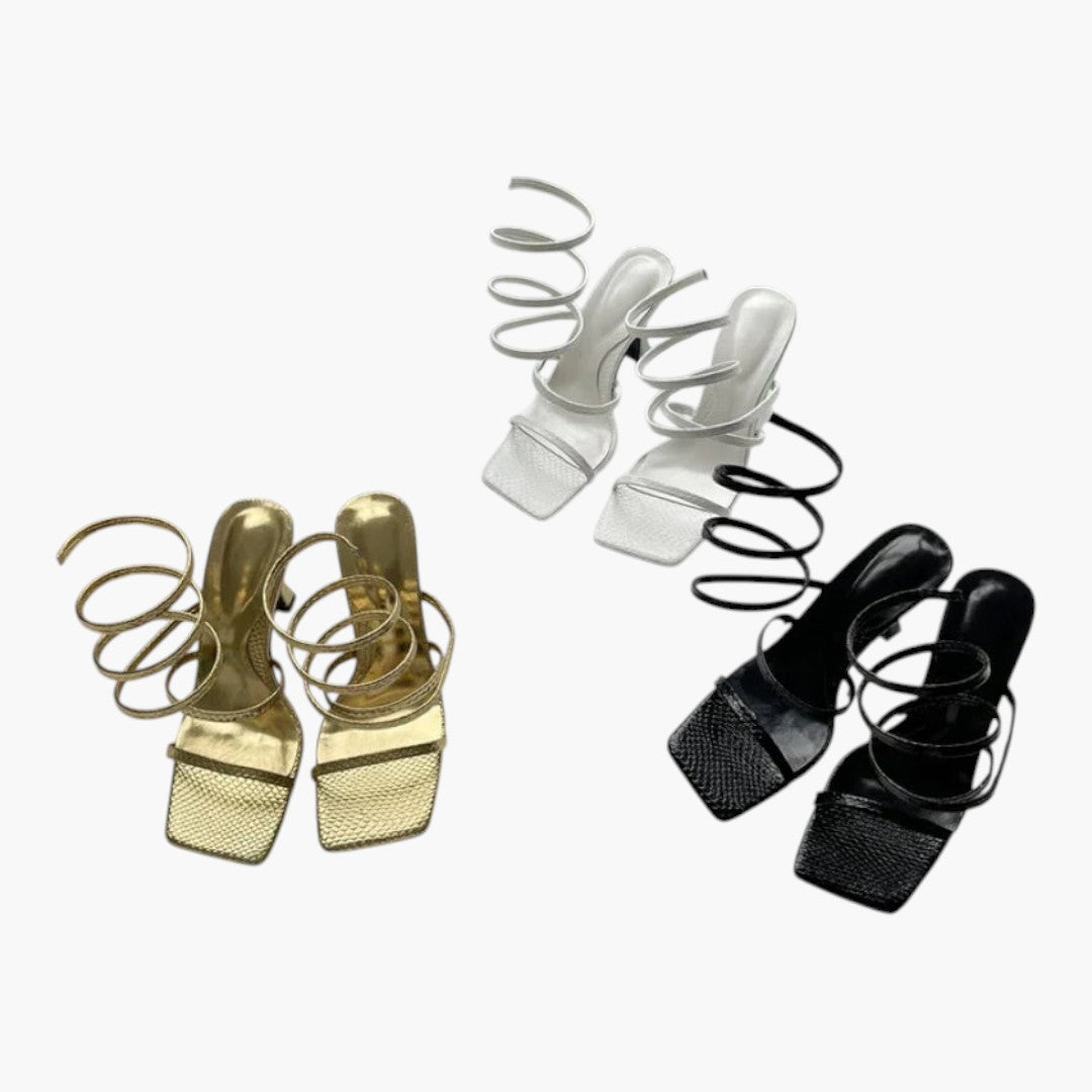 Sandales Femme à Talon avec Brides et Bout Ouvert