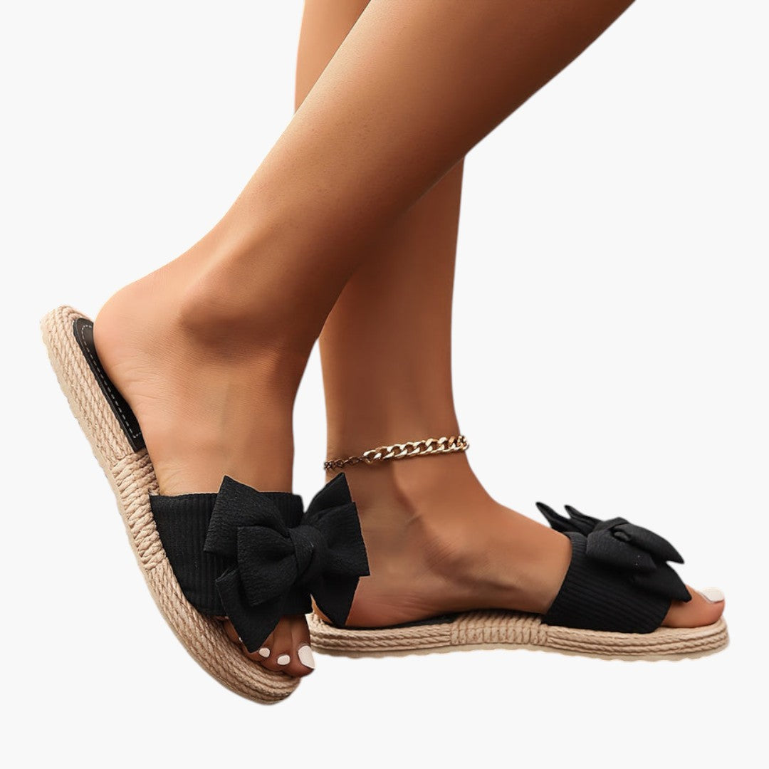 Sandali Donna con Fiocco Decorativo e Punta Aperta