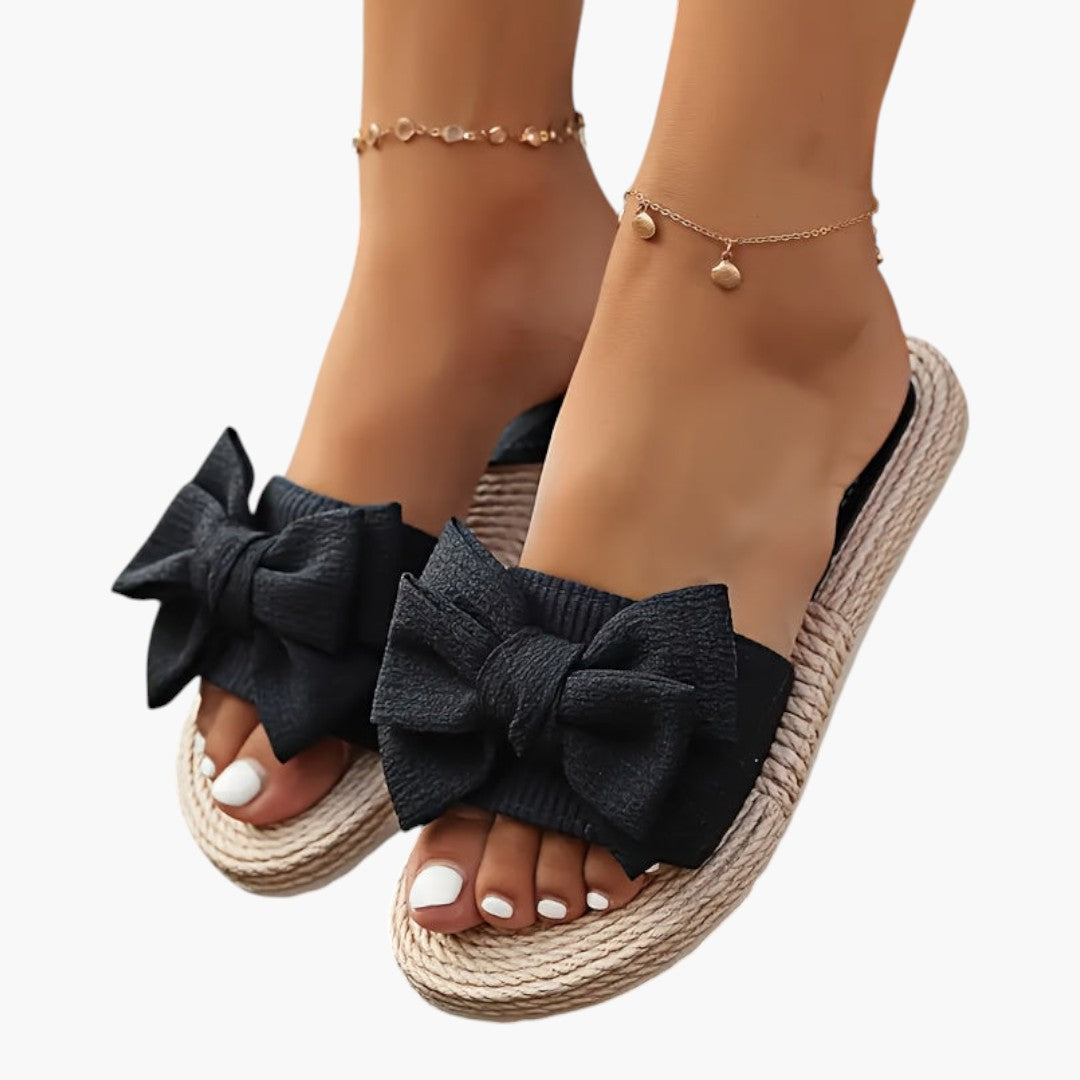 Sandali Donna con Fiocco Decorativo e Punta Aperta